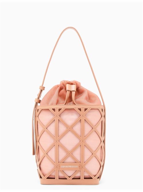 Leather and mesh bucket bag Emporio Armani | EW004819 AF25756.M6376